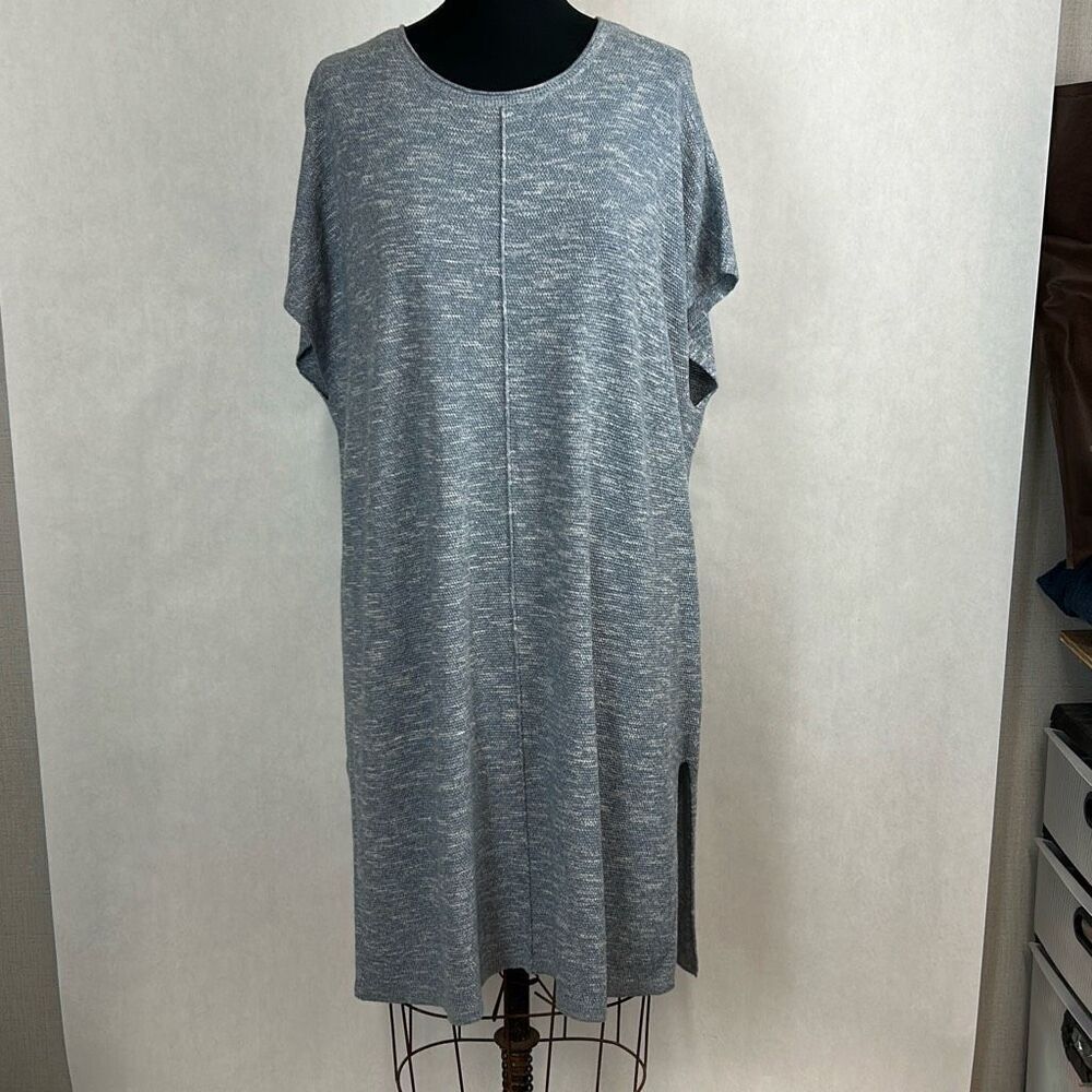 J. Jill PureJill Easy Sweater Tunic Pullover Knee Length Dress Sz Large Textured